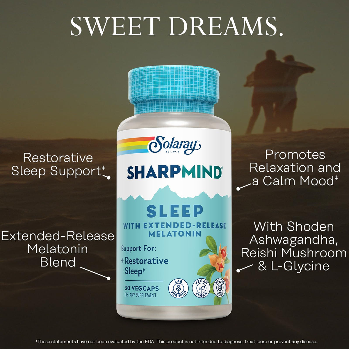 SOLARAY SharpMind Sleep Nootropic with Melatonin 3mg - 30 Capsules - image 3