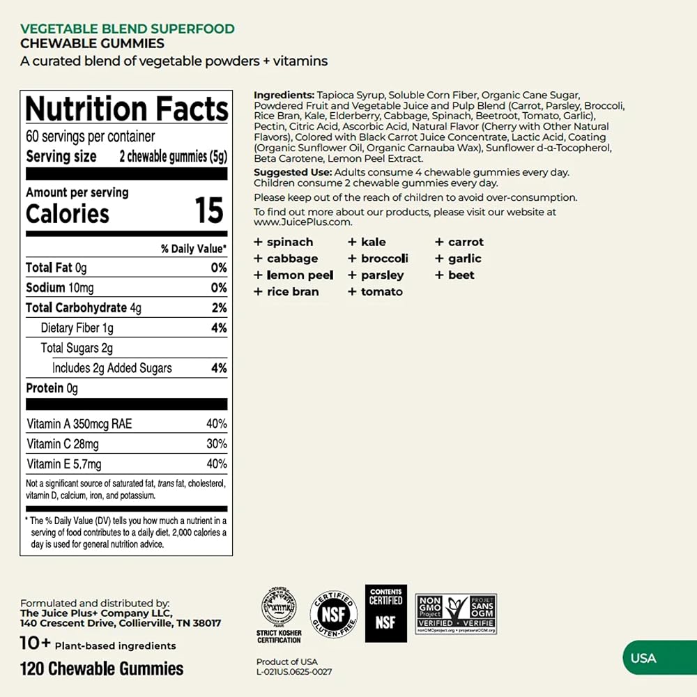 Juice Plus+ Fruit & Vegetable Blend Soft Chews (Parent)