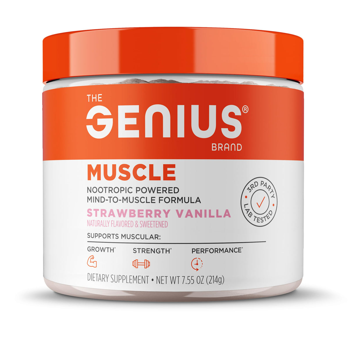 The Genius Brand Muscle Health Supplement Strawberry Vanilla - 30 Servings