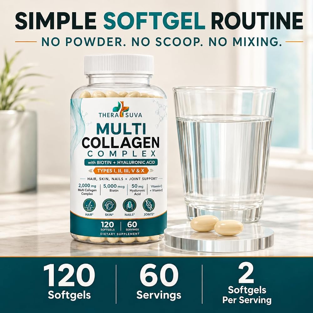 TheraSuva Multi-Collagen Complex Supplement - 120 Softgels - image 5