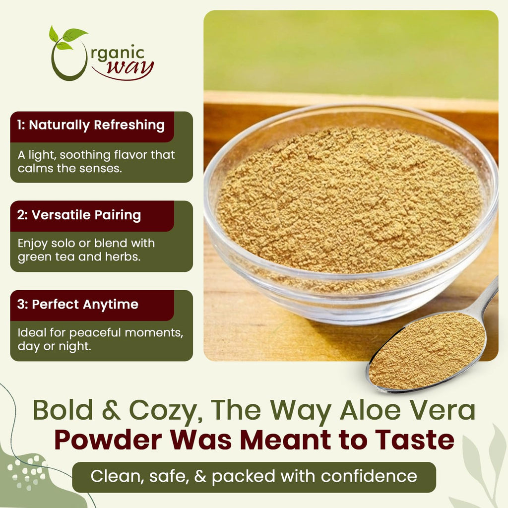 Organic Way Aloe Vera Powder (Aloe barbadensis) - Organic & Kosher