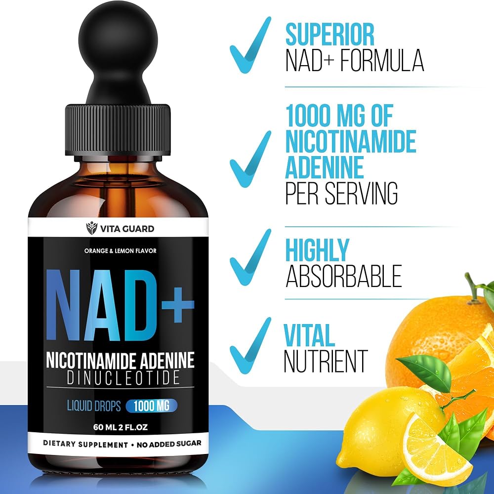 Vita Guard Pure NAD+ Liquid Drops 1000mg - 2 Fl Oz - image 6