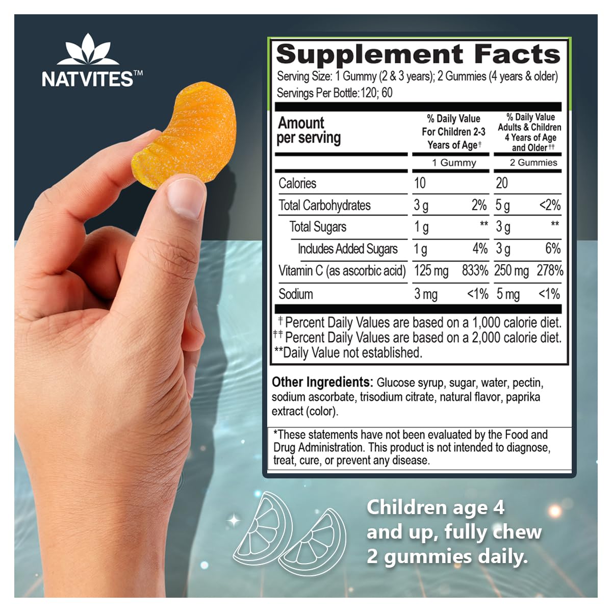 Natvites Kids Vitamin C Gummies Immune Support - 120 Count - image 5