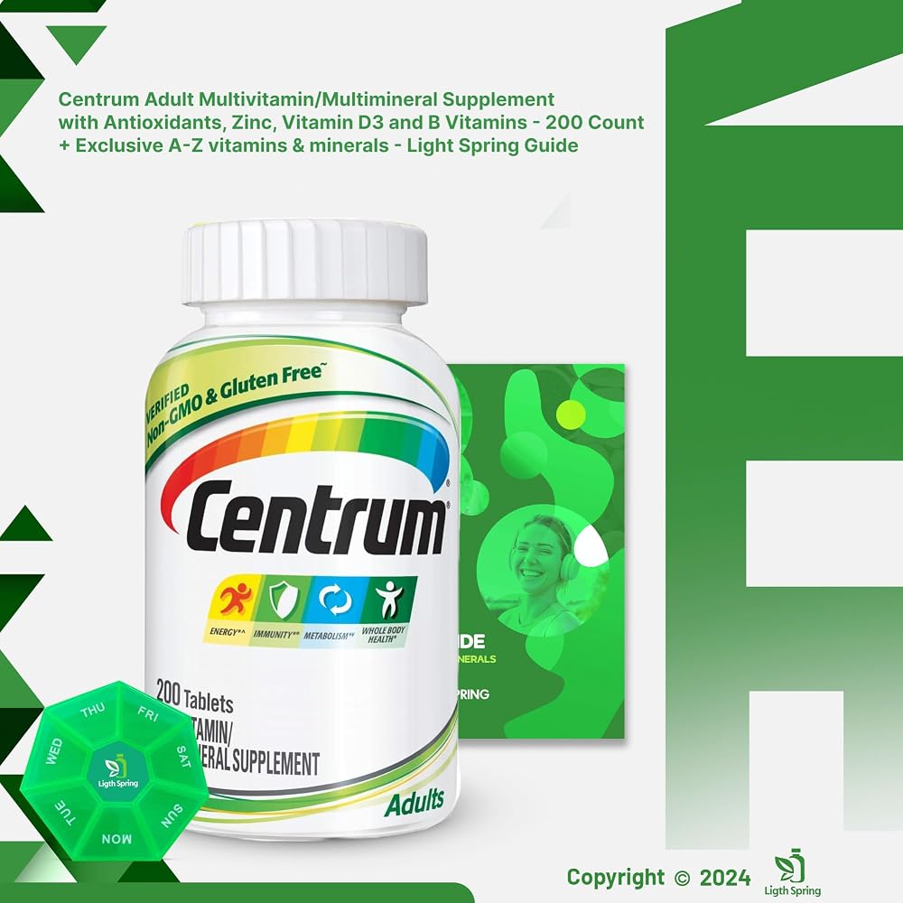 LightSpring Centrum Adult Multivitamin with Vitamin D3 - 200 Tablets - image 2