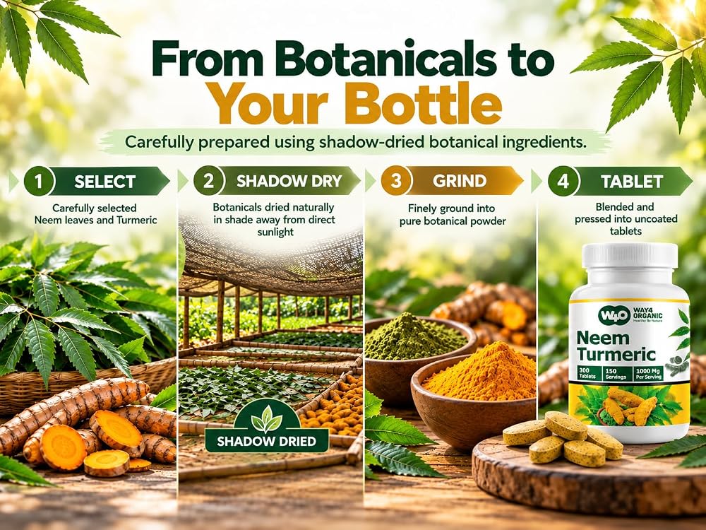 WAY 4 ORGANIC W4O Neem Turmeric Capsules(Tablets) - High-Potency