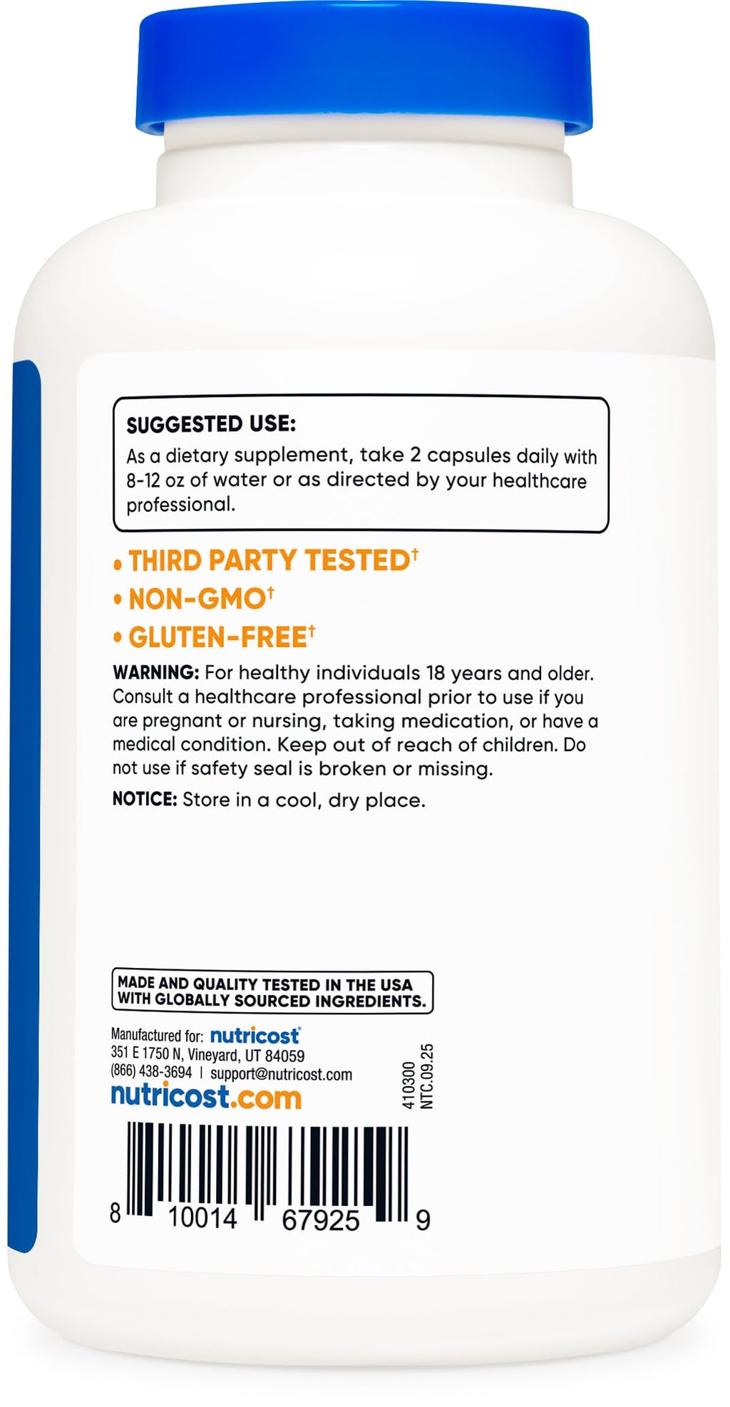 Nutricost Glucosamine Sulfate 750mg, 240 Capsules (1500mg Per Serving)