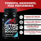 SILVERONYX Nitric Oxide Supplement 3000mg Blend - 3X Strength
