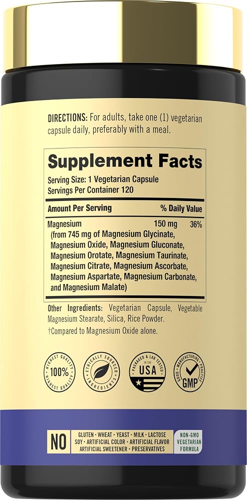 Magfusion-10 Magnesium Complex Supplement 745mg - 120 Capsules - image 2
