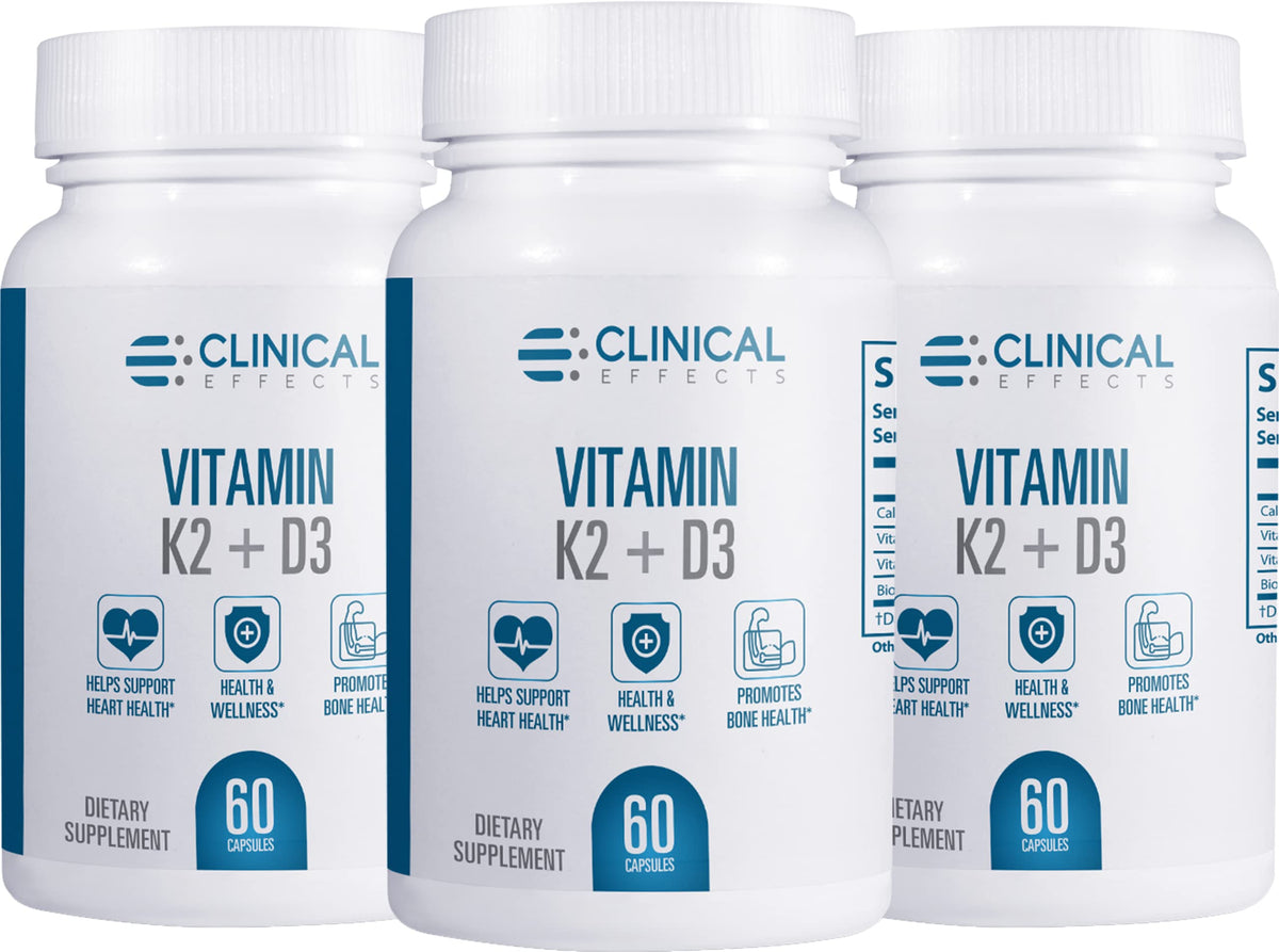 Clinical Effects Vitamin K2 + D3 - K2 + D3 Vitamin Supplement