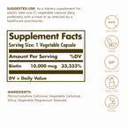 Solgar Super High Potency Biotin 10,000 mcg - 240 Capsules - image 2