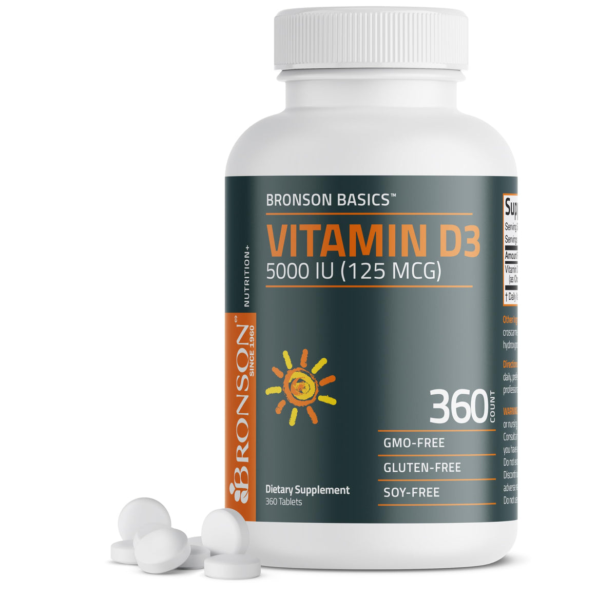 Bronson Vitamin D3 5000 IU - 360 Tablets