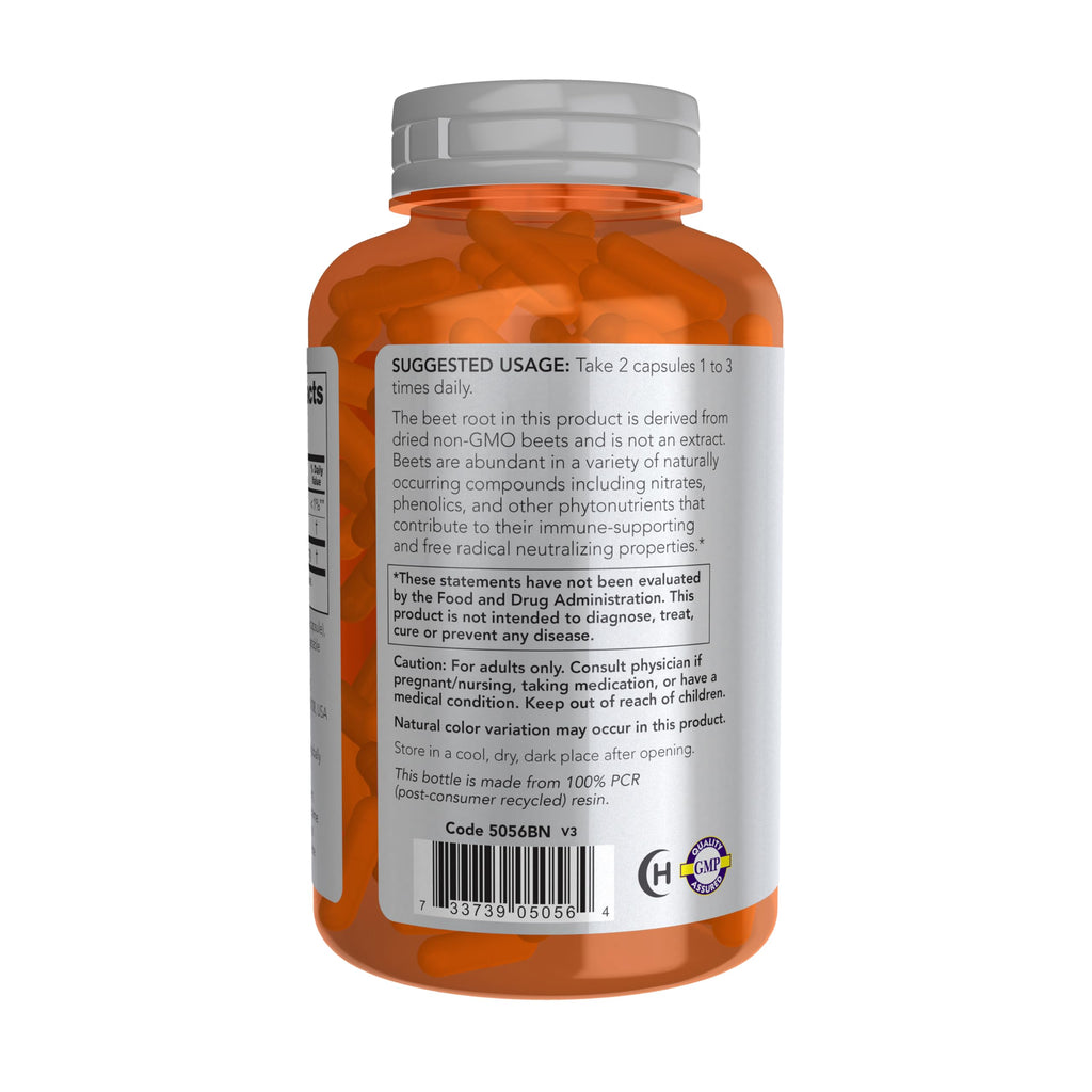 NOW Sports Beet Root 550 mg Immune Support - 180 Vegetarian Capsules - image 3
