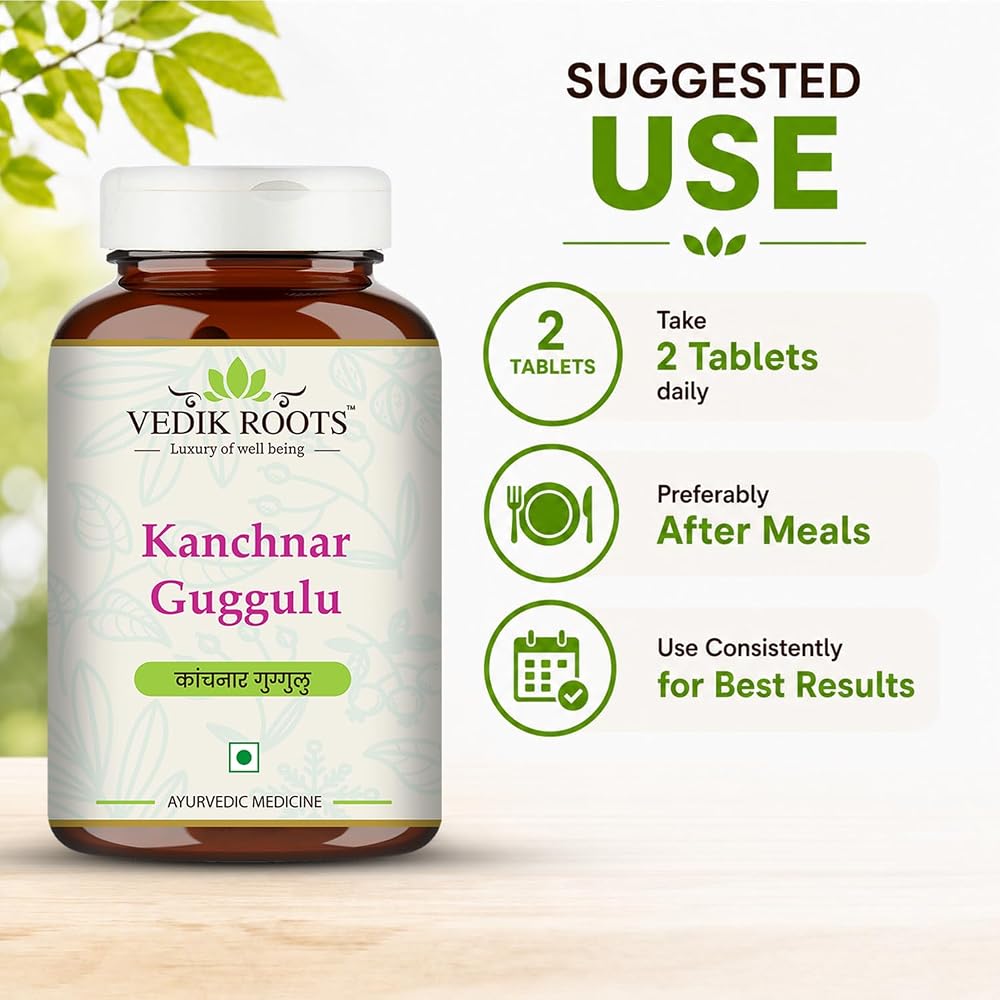 VEDIKROOTS Kanchnar Guggulu - Ayurvedic Supplement for Thyroid