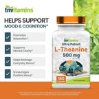 tnvitamins L-Theanine 500 mg Capsules for Calm Focus - 180 Capsules - image 4