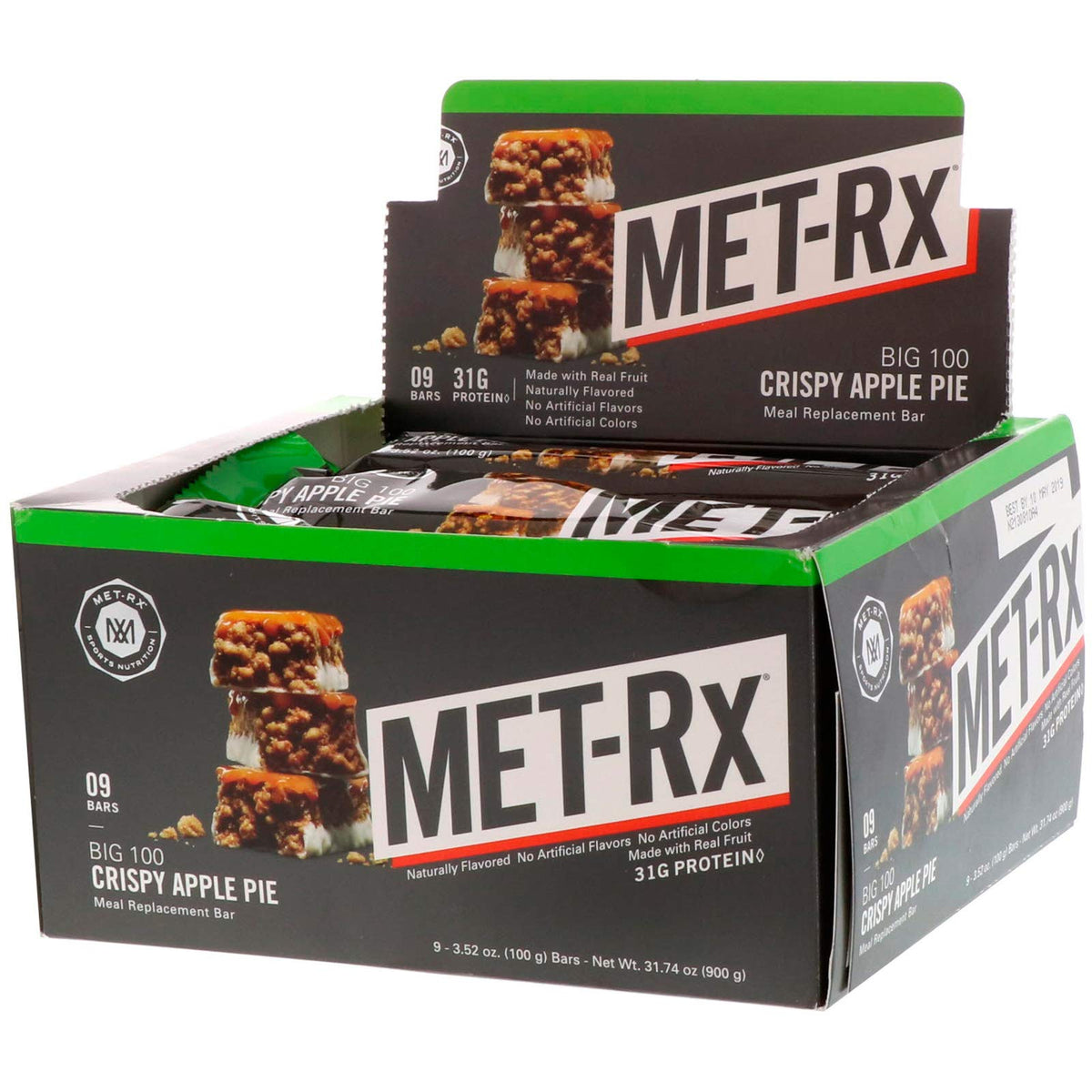 MET-Rx Big 100 Colossal Apple Pie Protein Bar - 9 Count