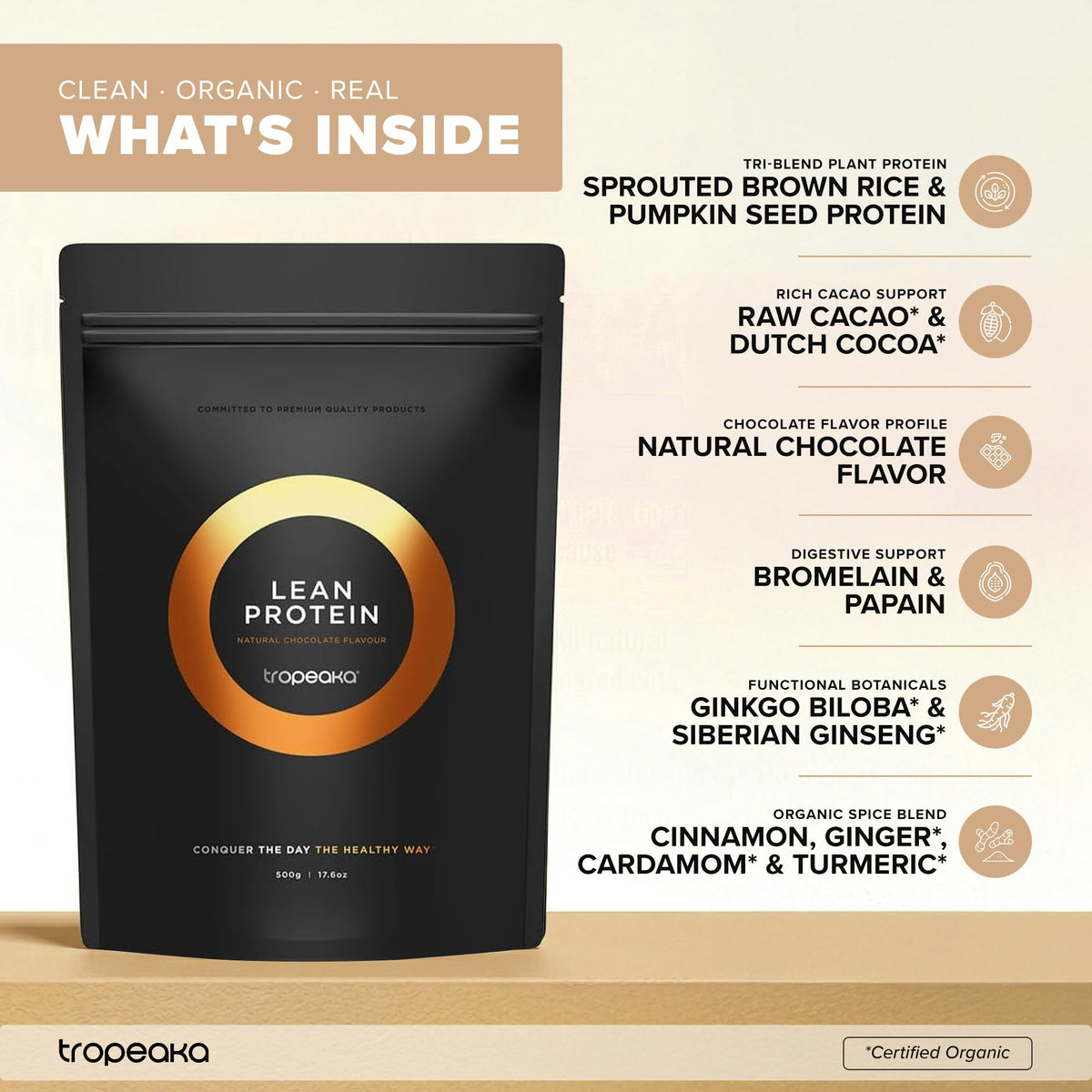 Tropeaka Plant Based Lean Protein Powder Chocolate - 20 Servings - image 5