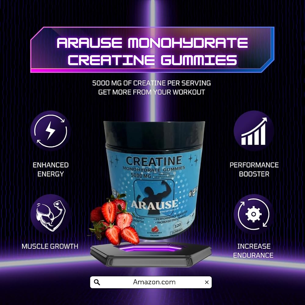Arause Creatine Monohydrate Gummies 5000mg - 120 Count - image 2