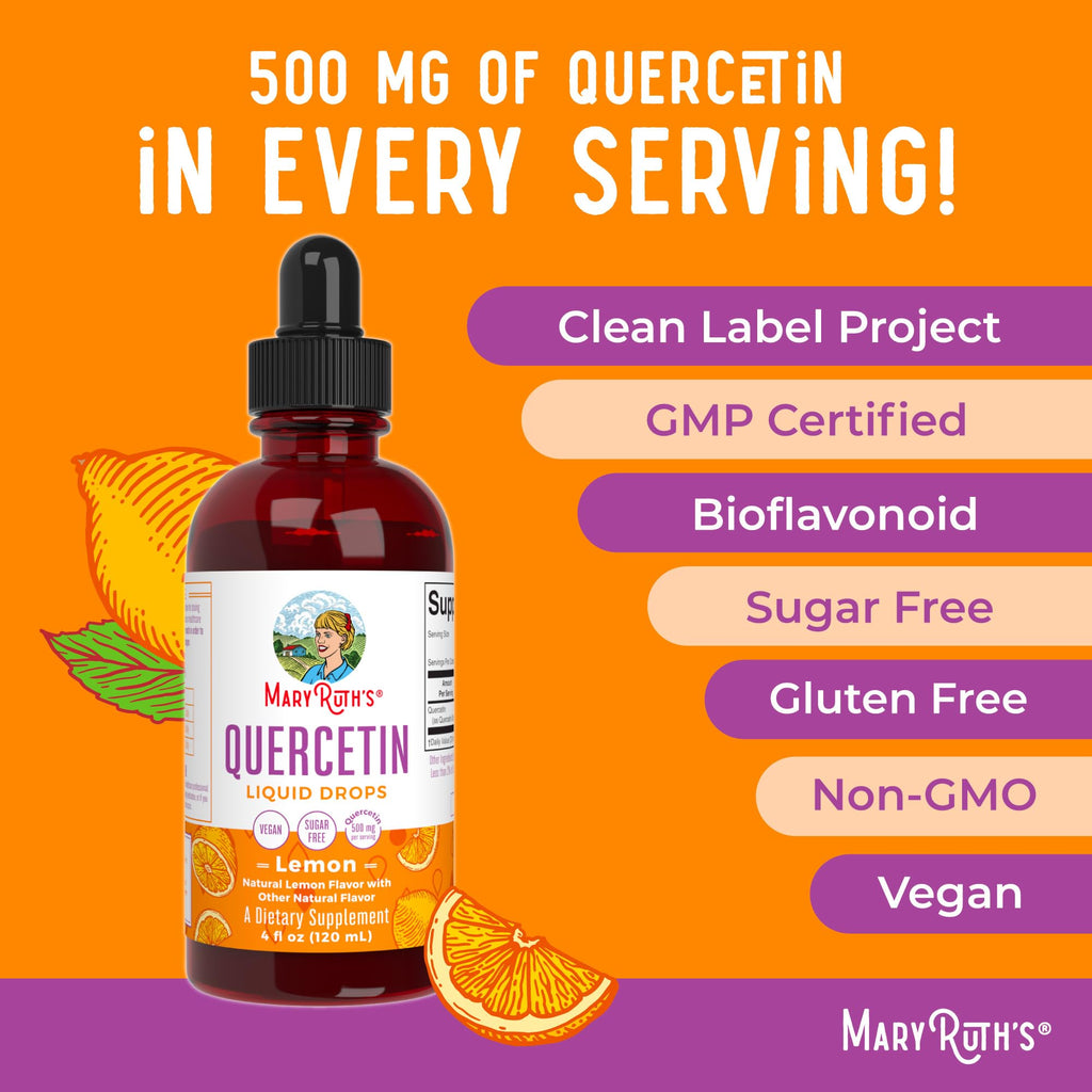 MaryRuth's Quercetin Liquid Drops 500mg - 4 Fl Oz - image 8