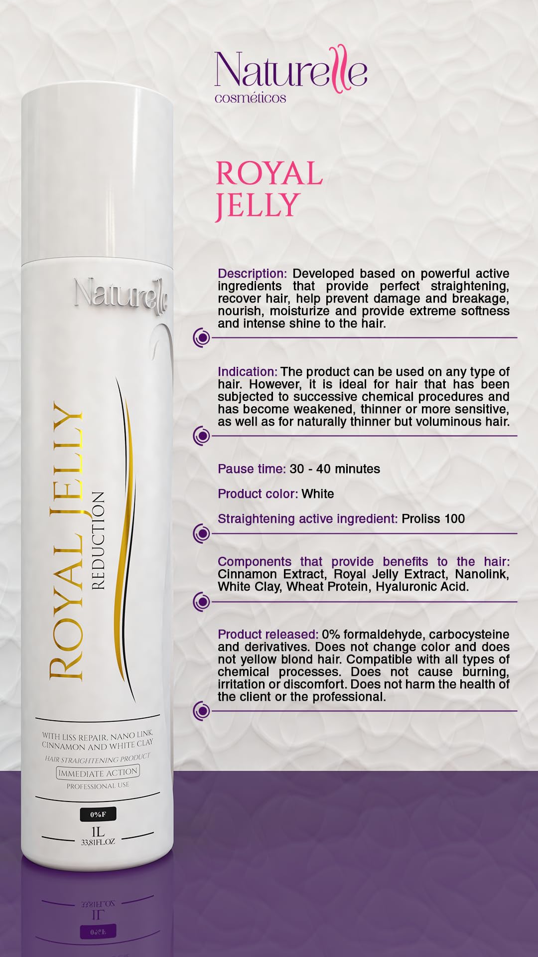 Naturelle Cosméticos Keratin Royal Jelly Reduction - 33.81 Fl Oz - image 2