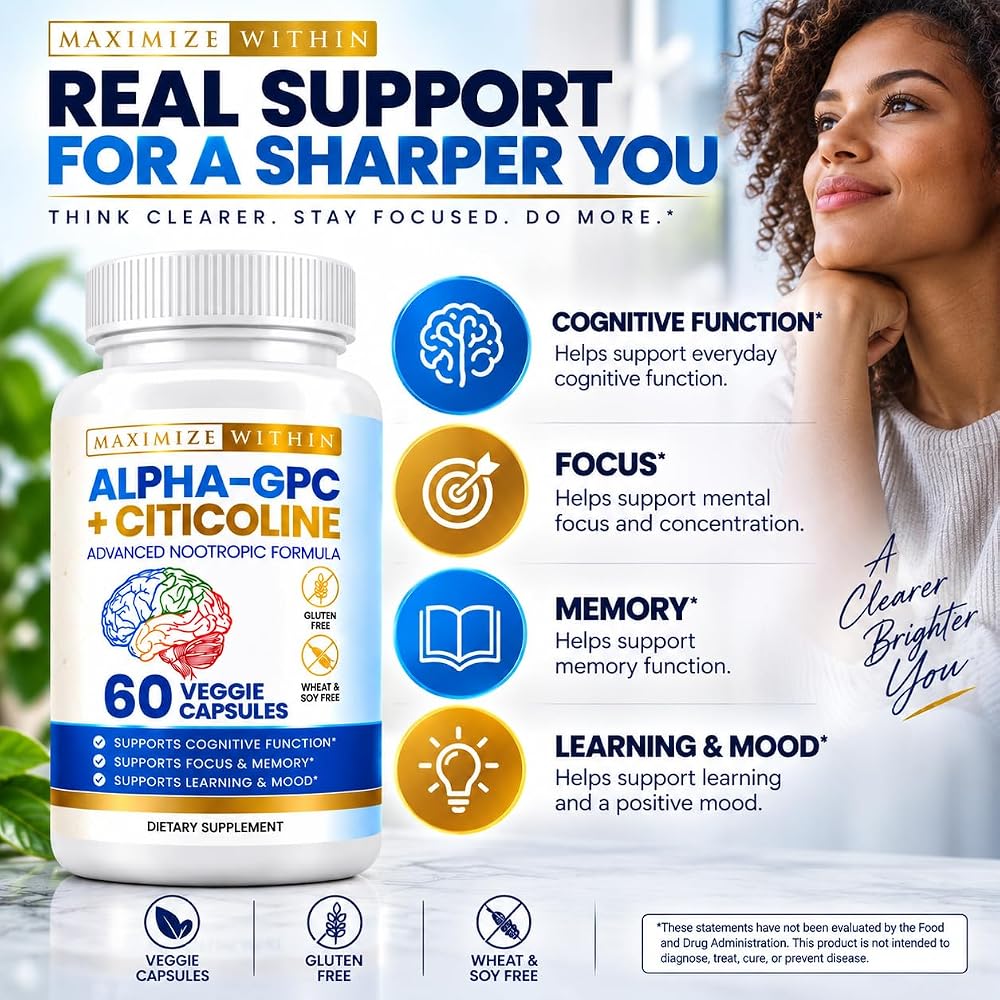 Maximize Within Alpha GPC + Citicoline Nootropic - 60 Capsules - image 4