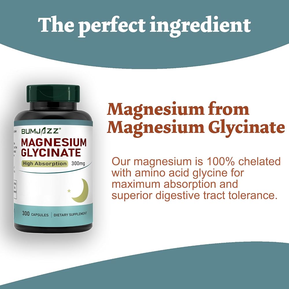 Bumjazz Magnesium Glycinate 300mg - 300 Capsules - image 4