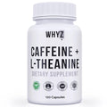WHYZ Caffeine & L-Theanine Supplement for Energy & Focus - 120 Capsules