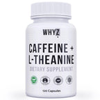WHYZ Caffeine & L-Theanine Supplement for Energy & Focus - 120 Capsules