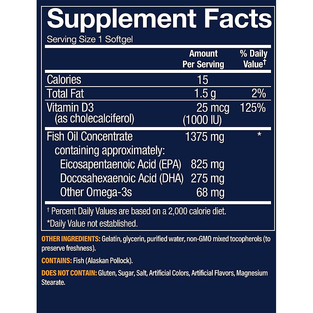 Vthrive Premium Wild Alaskan Fish Oil with Vitamin D3 - 120 Softgels - image 2