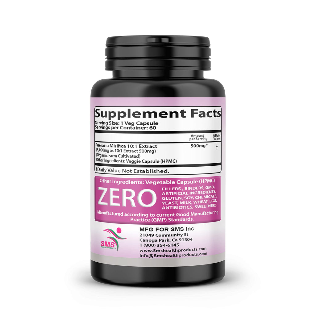 SMSHEALTHPRODUCTS Pueraria Mirifica 10:1 Extract - 60 Vegetarian Capsules - image 7