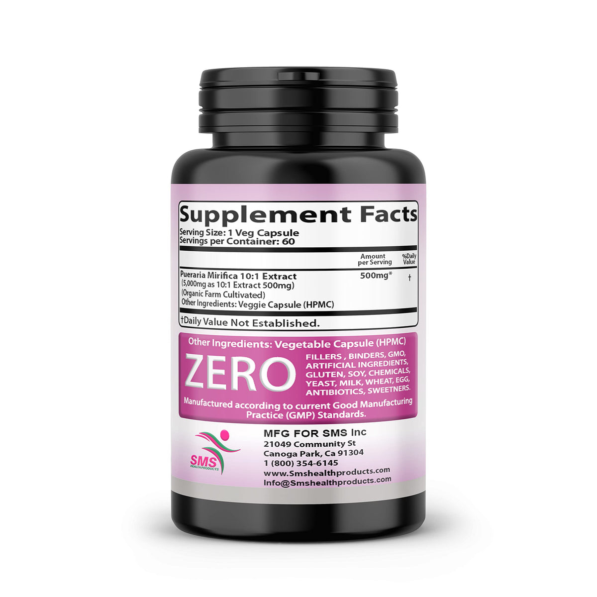 SMSHEALTHPRODUCTS Pueraria Mirifica 10:1 Extract - 60 Vegetarian Capsules - image 7