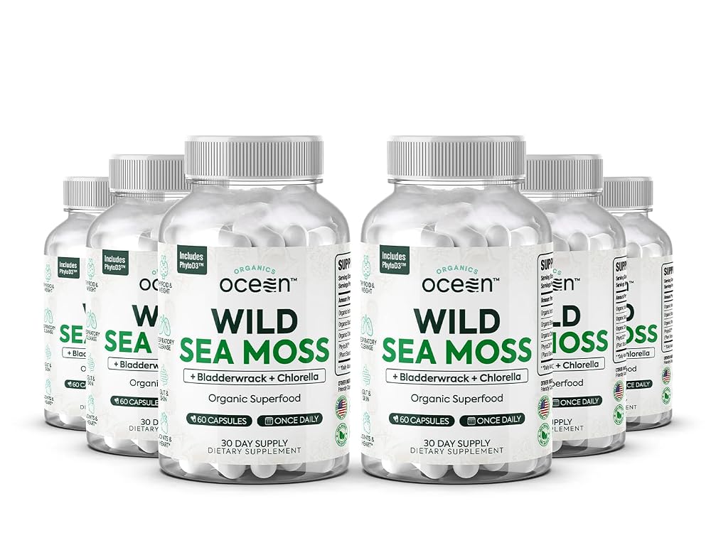 Organics Ocean Wild Sea Moss Capsules - 100% Organic Irish Sea Moss