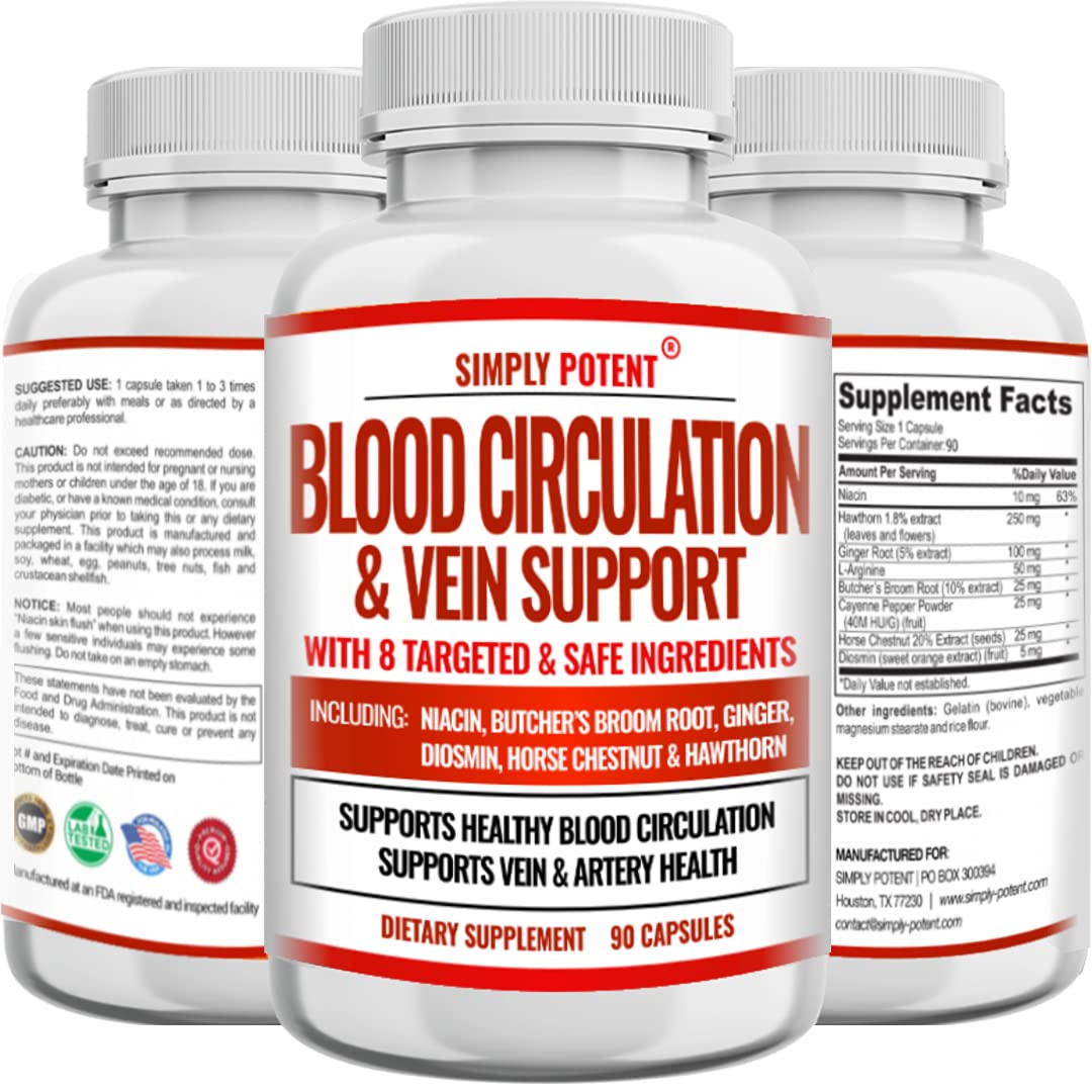 Simply Potent Blood Circulation & Vein Support - 90 Capsules