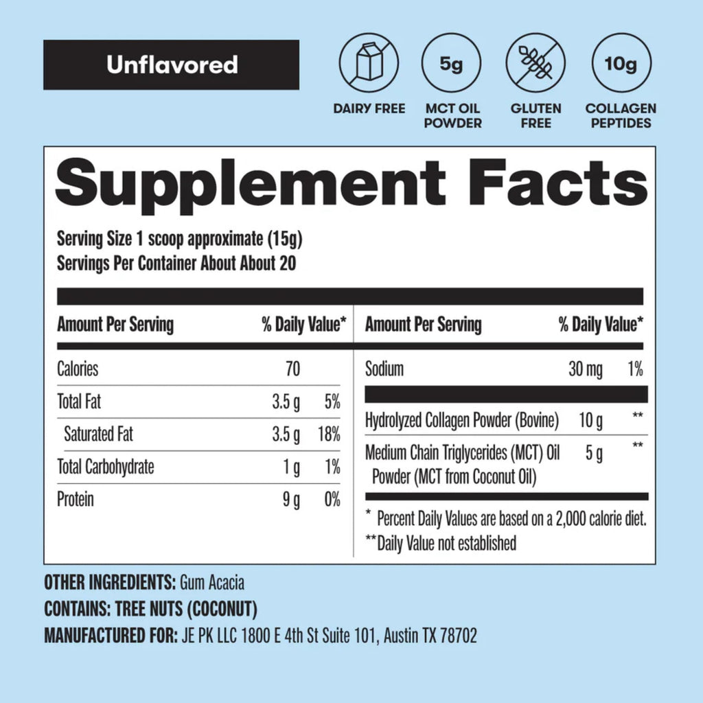 Perfect Keto Collagen Protein Powder with MCT Oil - Grassfed