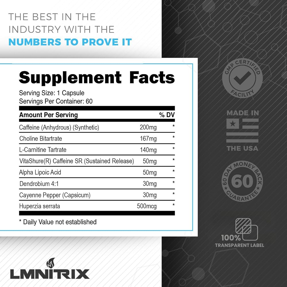 LMNITRIX Burnz EXT Extreme Thermogenic Fat Burner - 60 Capsules - image 5