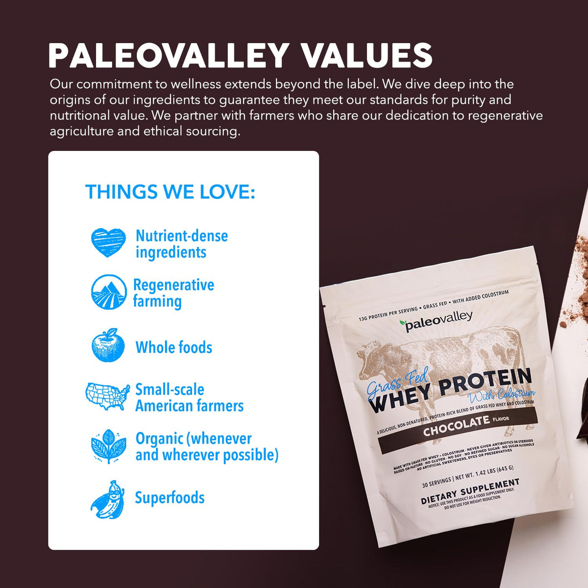 Paleovalley 100% Grassfed Whey Protein Powder with Colostrum