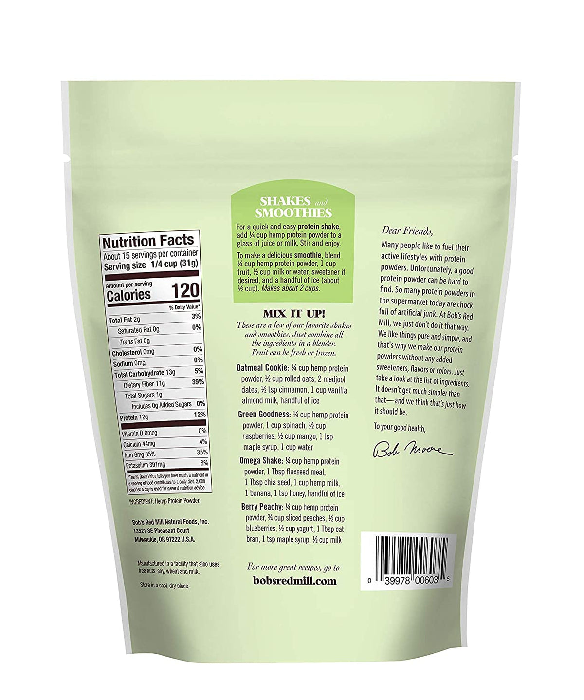 Bob's Red Mill Resealable Hemp Protein Powder