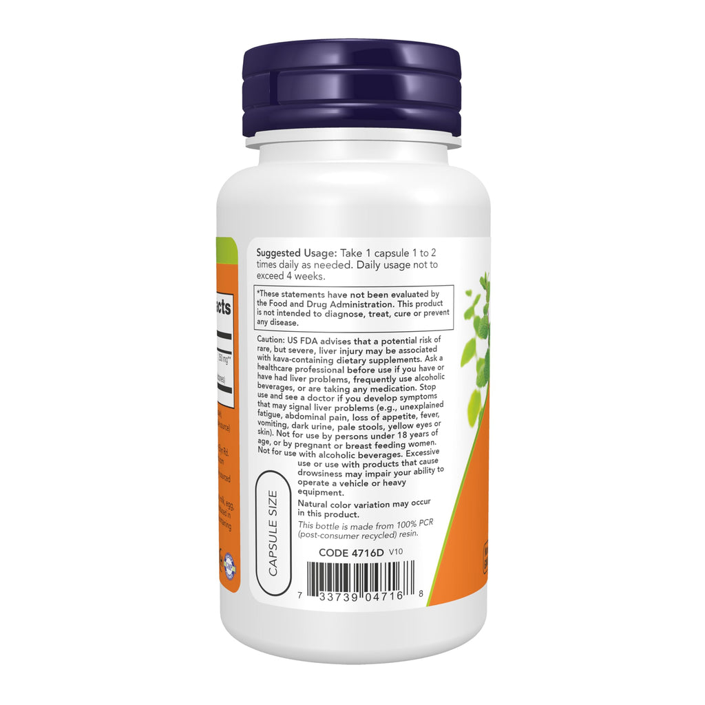 NOW Kava Kava Extract 250 mg Relaxation Support - 60 Vegetarian Capsules - image 3