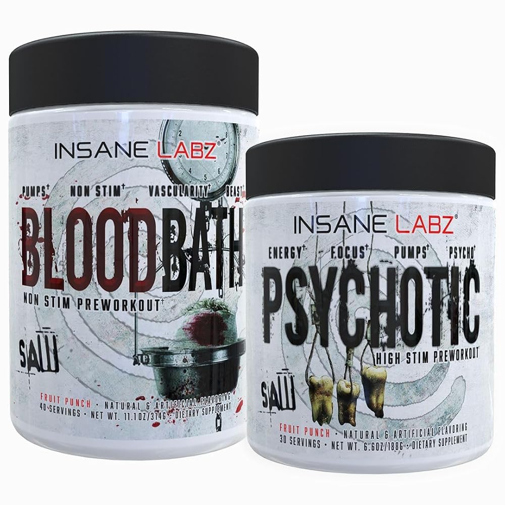 Insane Labz Psychotic Saw® and Bloodbath Pre Workout Nitric Oxide