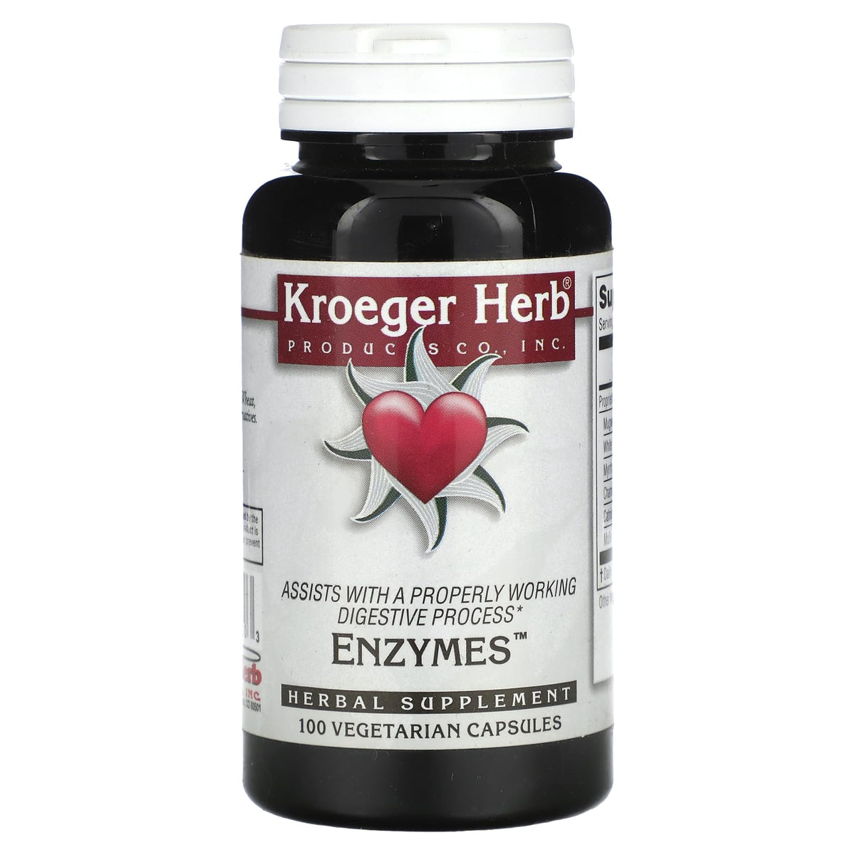 Kroeger Herb Enzymes Digestive Enzyme - 100 Vegetarian Capsules