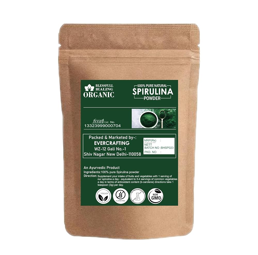 Blessfull Healing Organic 100% Pure Natural Spirulina Powder