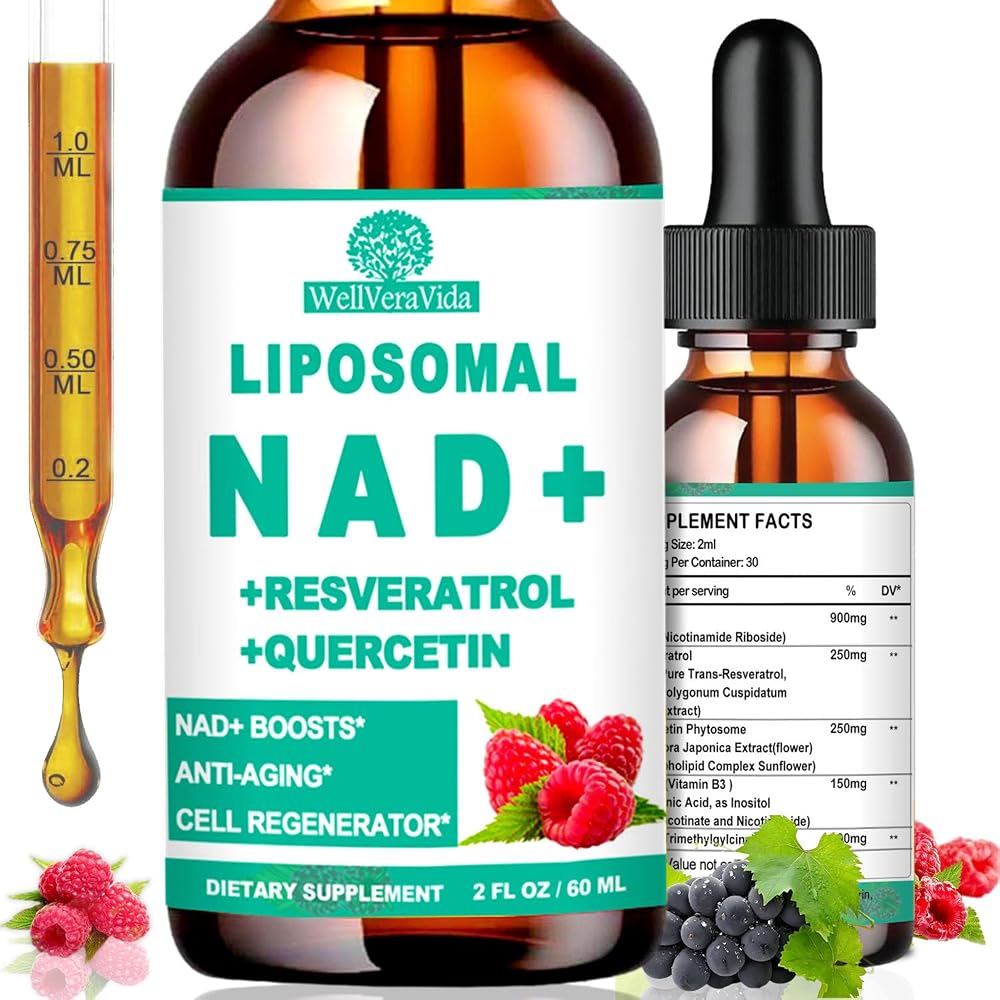 WellVeraVida NAD+ Supplement Liposomal Liquid Drops - 2 Fl Oz