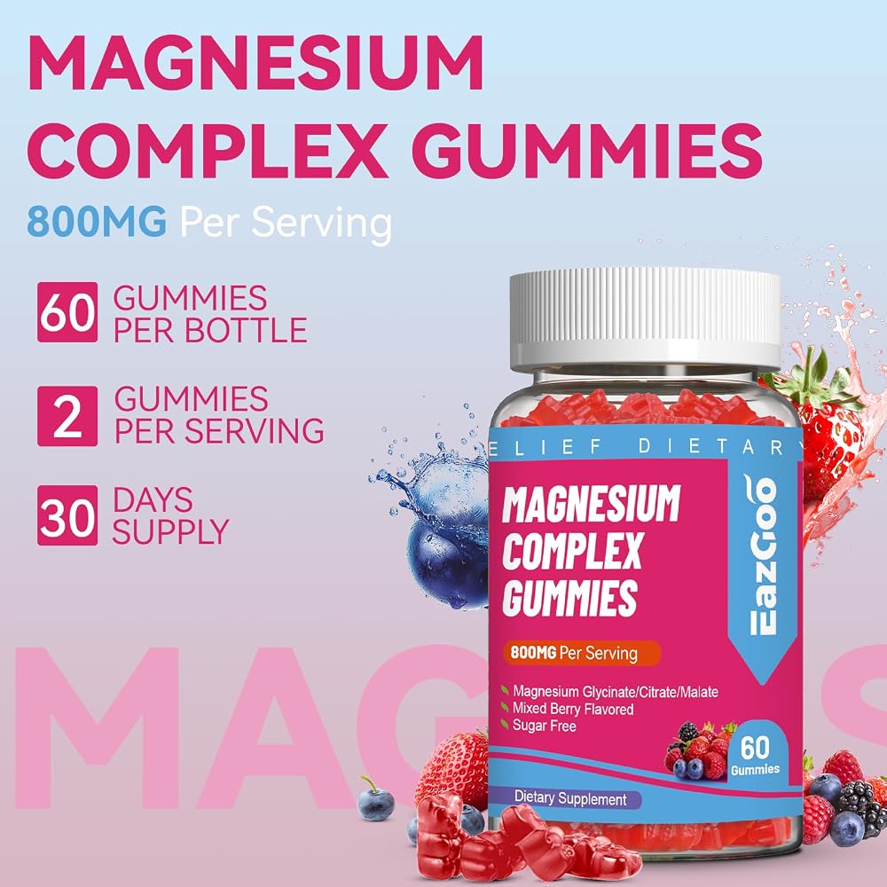 EAZGOO Magnesium Gummies 800mg - Vitamin D3