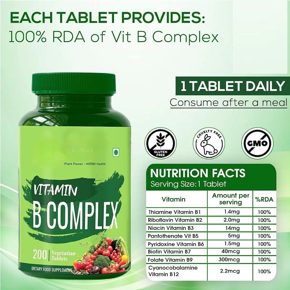 Generic Vitamin B Complex 100% RDA - 200 Tablets - image 5