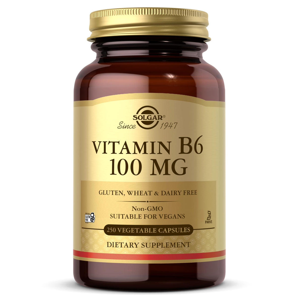 Solgar Vitamin B6 100 mg - 250 Vegetarian Capsules