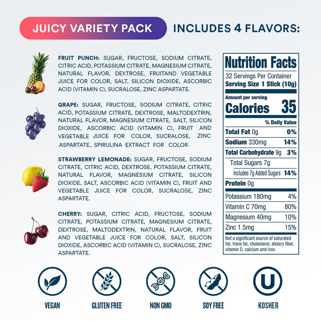DripDrop Hydration Juicy Variety Pack Electrolyte Powder - 32 Packets - image 9