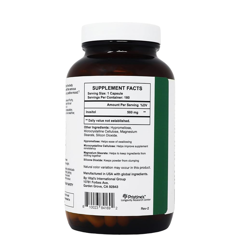 PRISTINE'S Myo Inositol 500mg Capsules for Women - 180 Capsules - image 7
