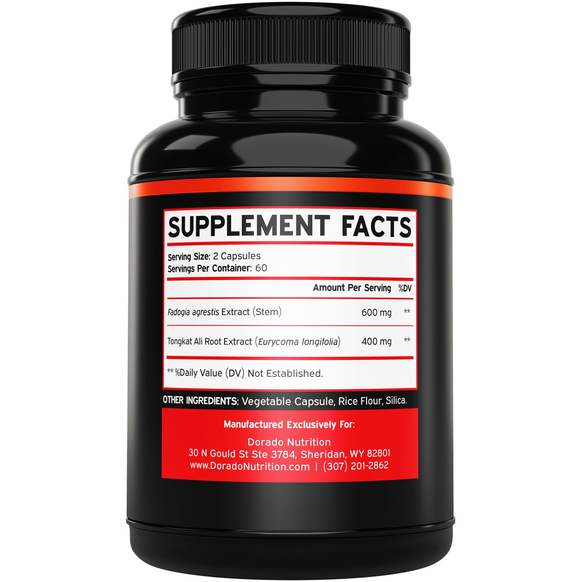 Dorado Nutrition Fadogia Agrestis & Tongkat Ali - 120 Capsules - image 2