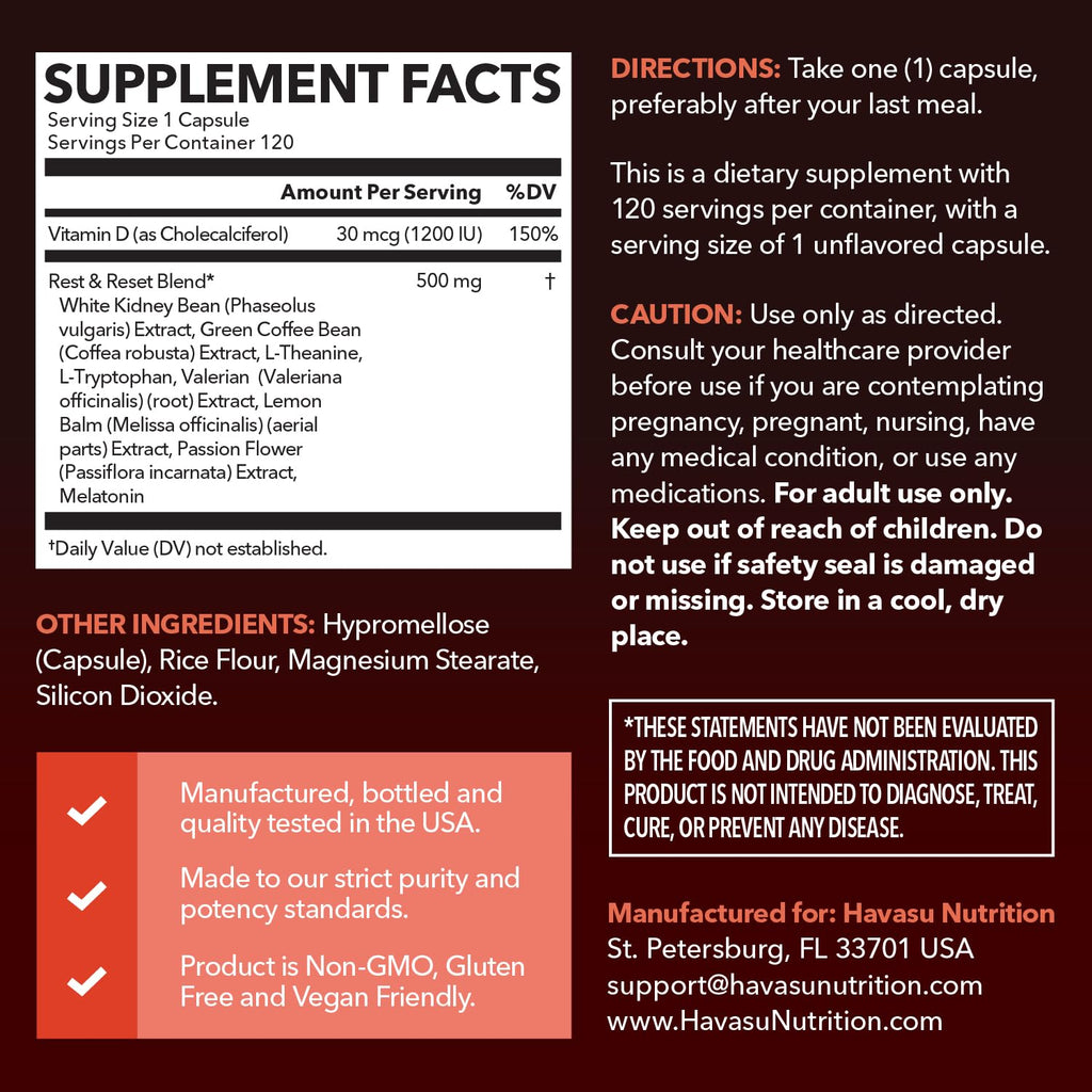 Havasu Nutrition Night Time Fat Burner - 120 Capsules - image 2