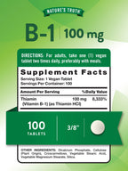 Nature's Truth Vitamin B1 100mg Thiamine - 100 Tablets - image 2