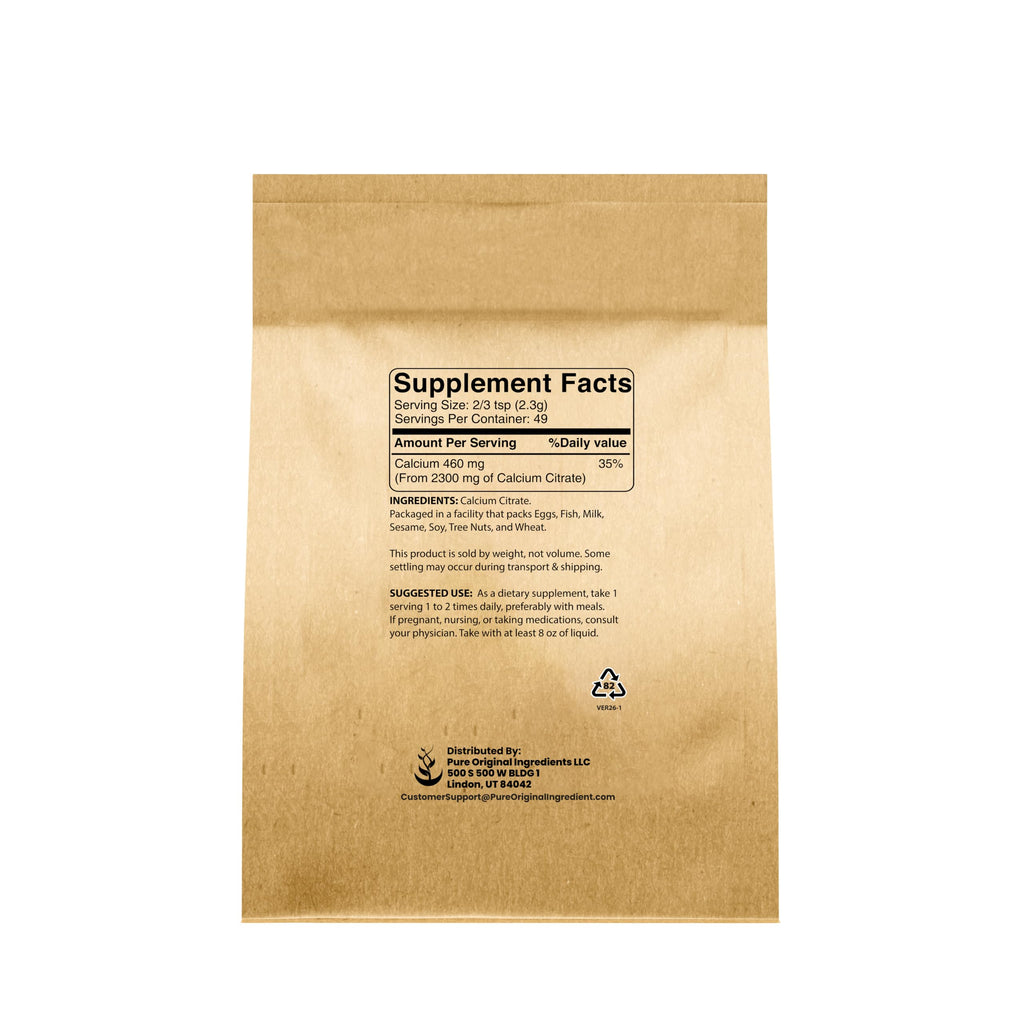 Pure Original Ingredients Calcium Citrate Calcium Supplement